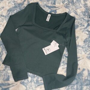 90 Degree By Reflex Forest Green Long Sleeve Top